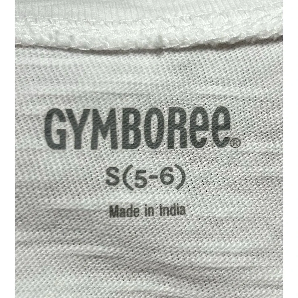 GYMBOREE White Love This Land Cropped T-shirt Top Girls S 5-6
